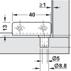 Glass Door Hinge Opening Angle 110° Simplex Pair