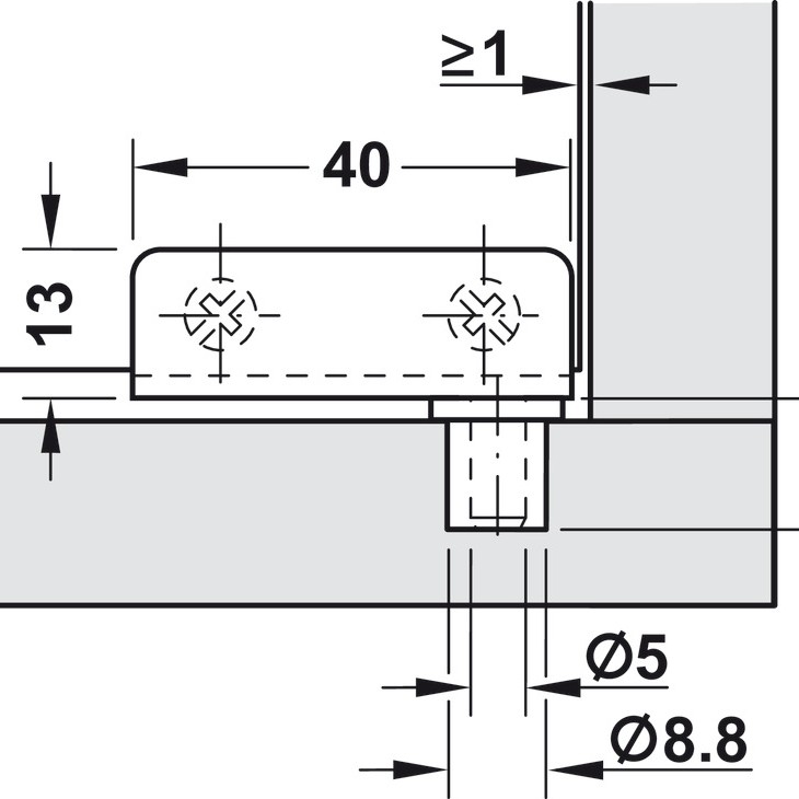 Glass Door Hinge Opening Angle 110° Simplex Pair