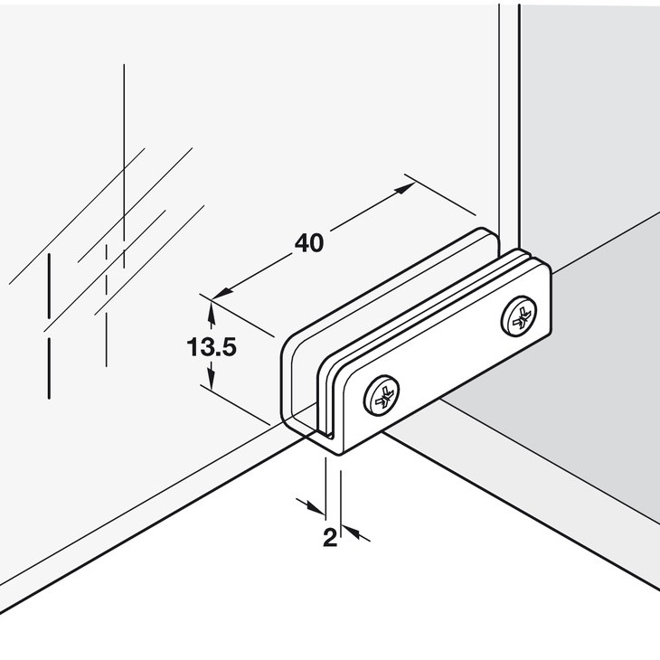Glass Door Hinge Opening Angle 110° Simplex Pair