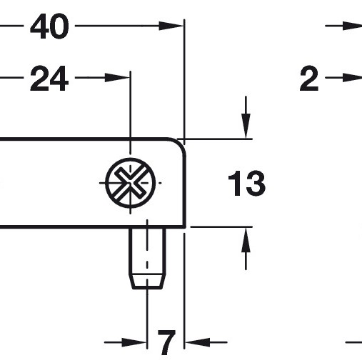 Glass Door Hinge Opening Angle 110° Simplex Pair
