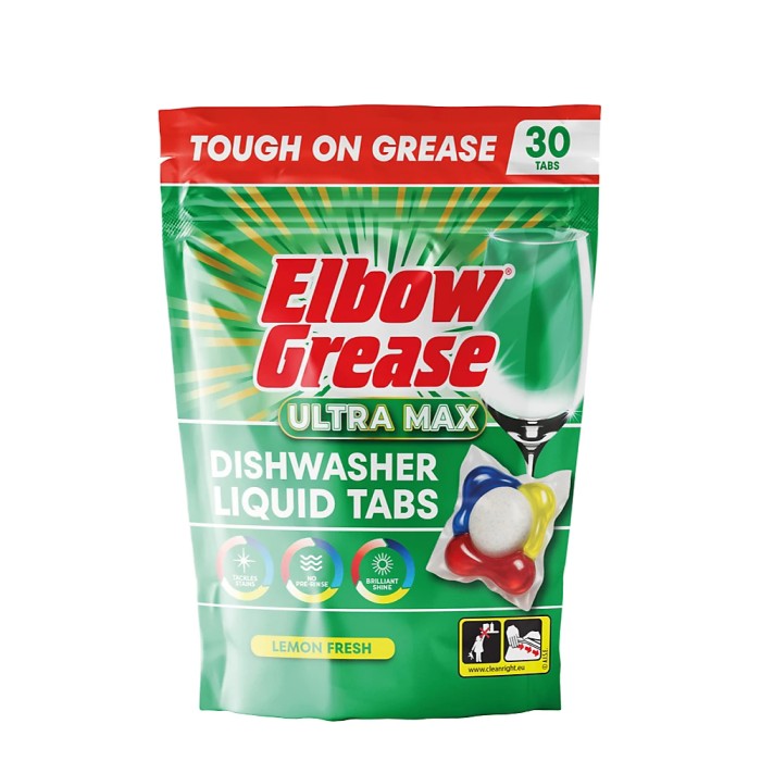 Elbow Grease Ultra Max Dishwasher Liquid Tabs 30 Pack