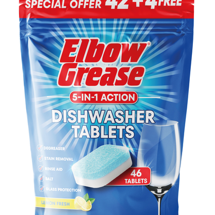 Elbow Grease Dishwasher Tablets 42+4 Free Pack