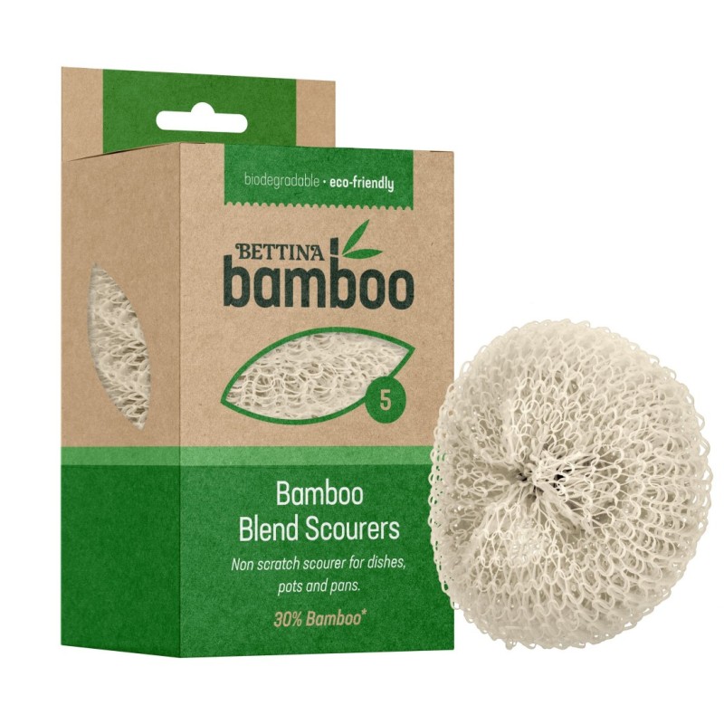 Biodegradable Bamboo Blend Scourers - Pack of 5