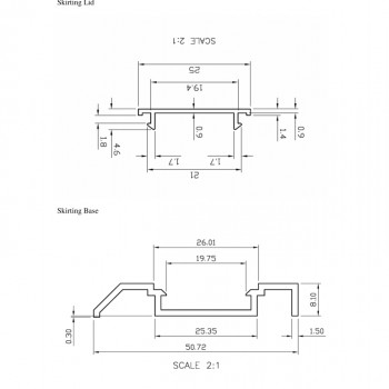 50mm Bevelled Skirting White 2400mm Long