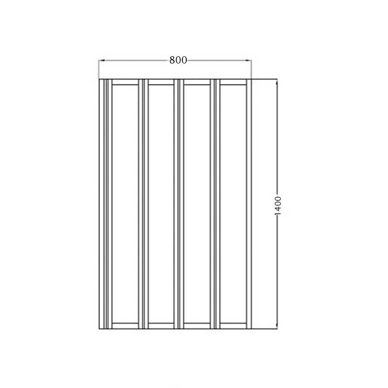 Bath Screen 1400mm x 800mm 4 Fold Screen 