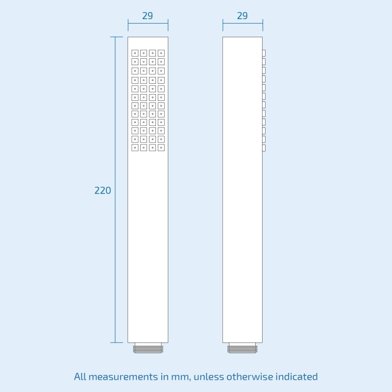 Pencil Square Shower Head