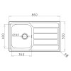 Athena Single Bowl Sink Smooth 860 x 500
